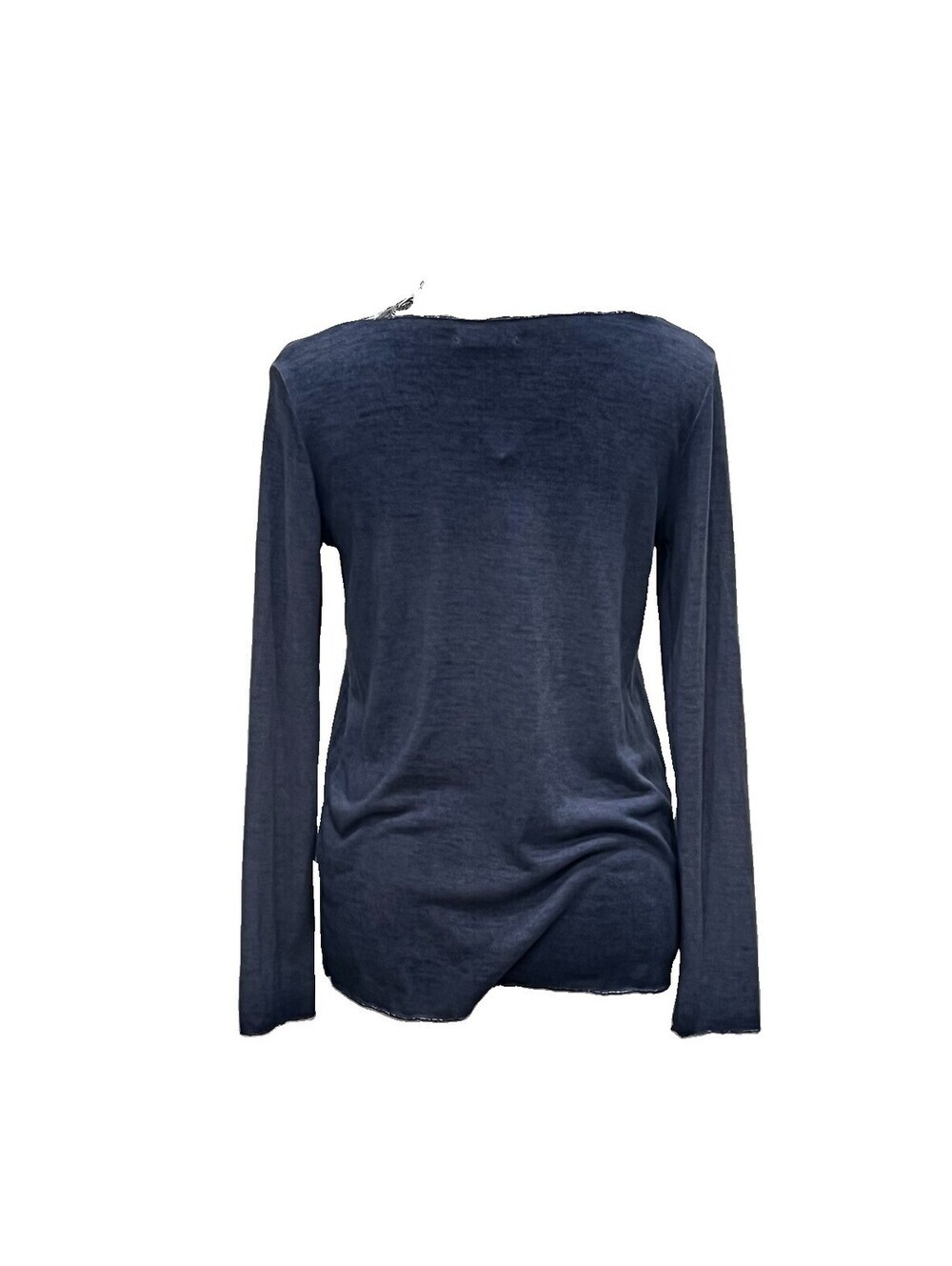 Made in Italy Blue Knit Long Sleeve Top Small Coastal Beachy Preppy Lightweight - Picture 5 of 9